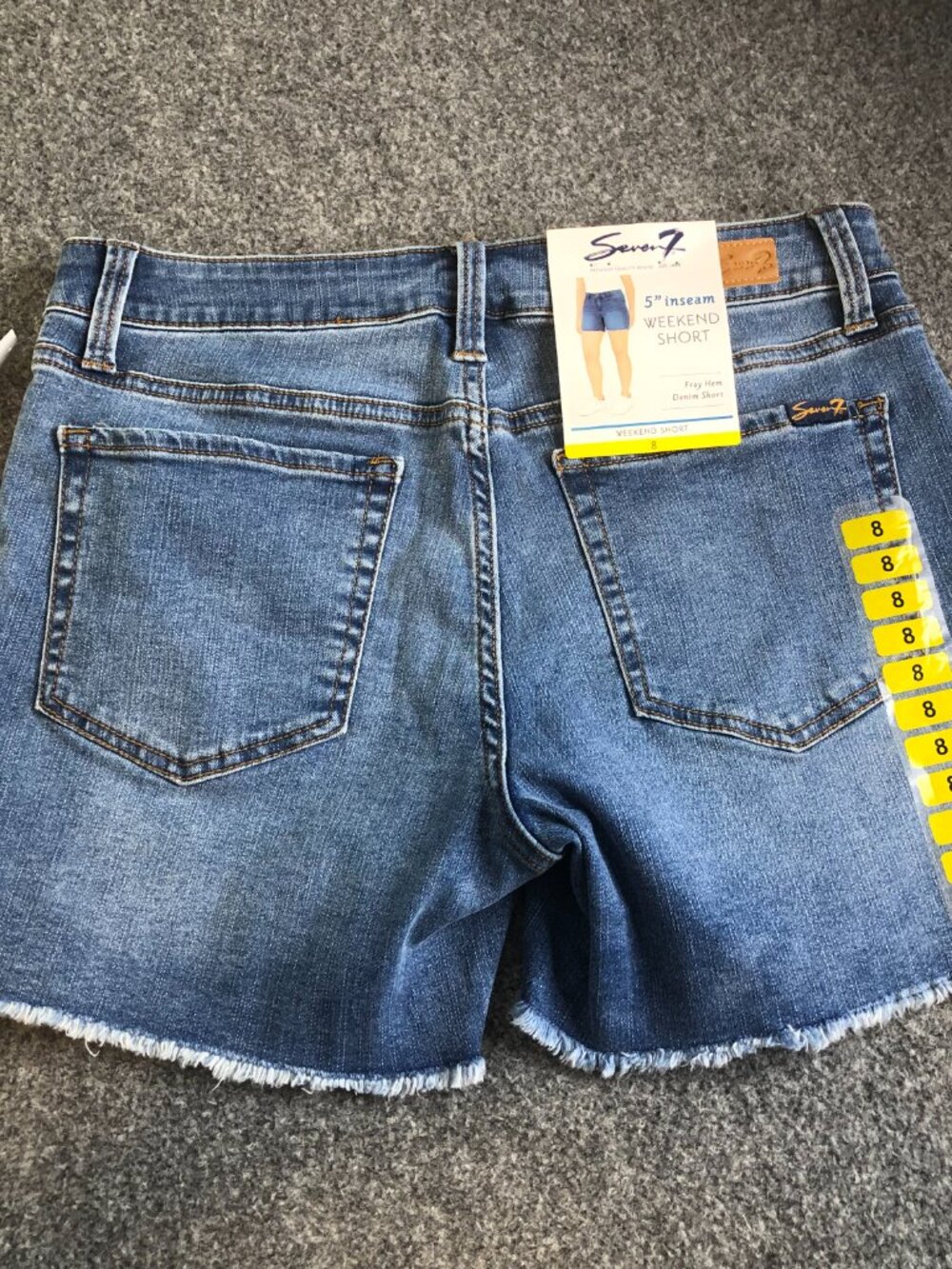 Seven7 Shorts Womens 8 Weekend Short 5" Inseam Fray Hem Light Wash Mid Rise - Picture 8 of 10